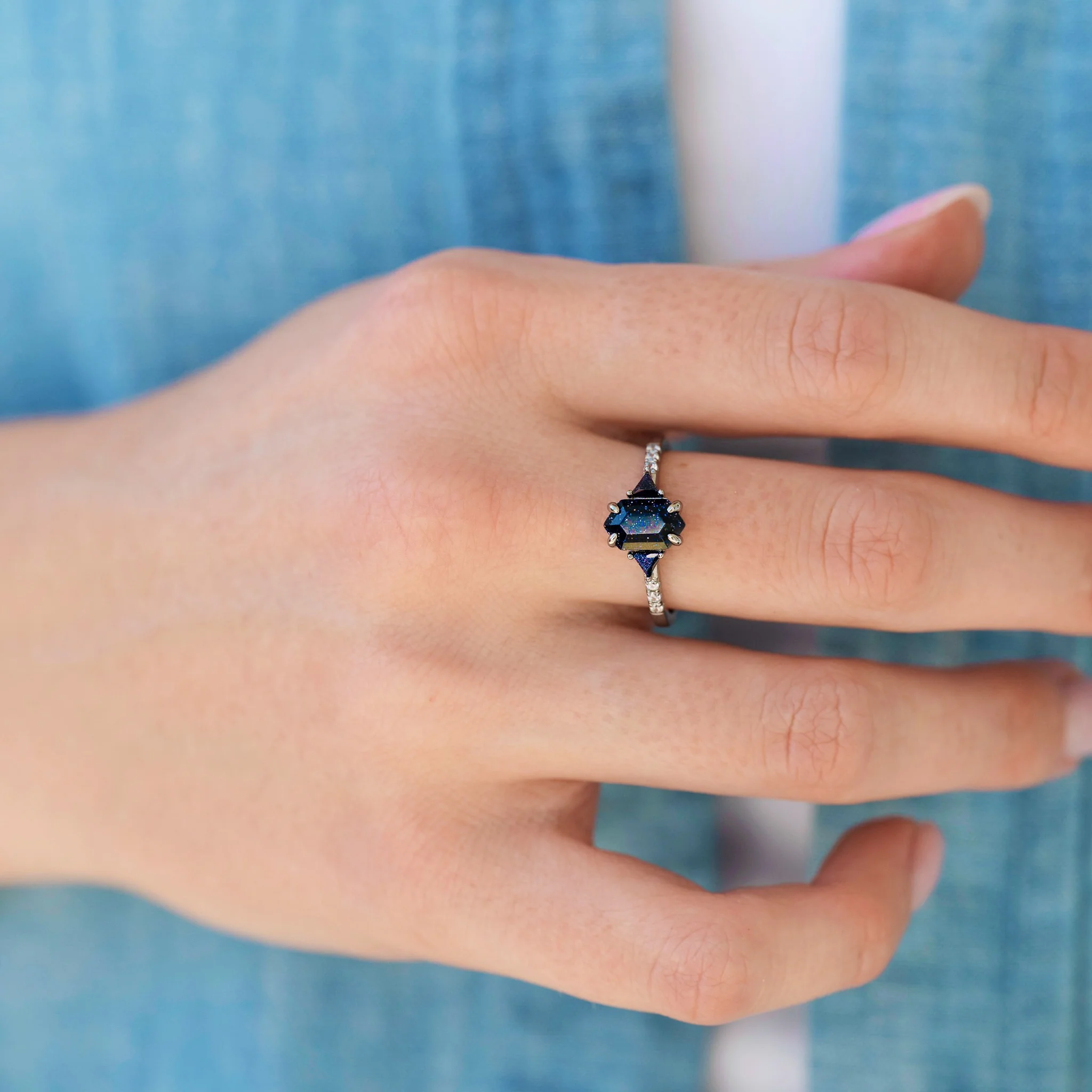 Starry Night™ Geometric Couples Ring Set - Image 4