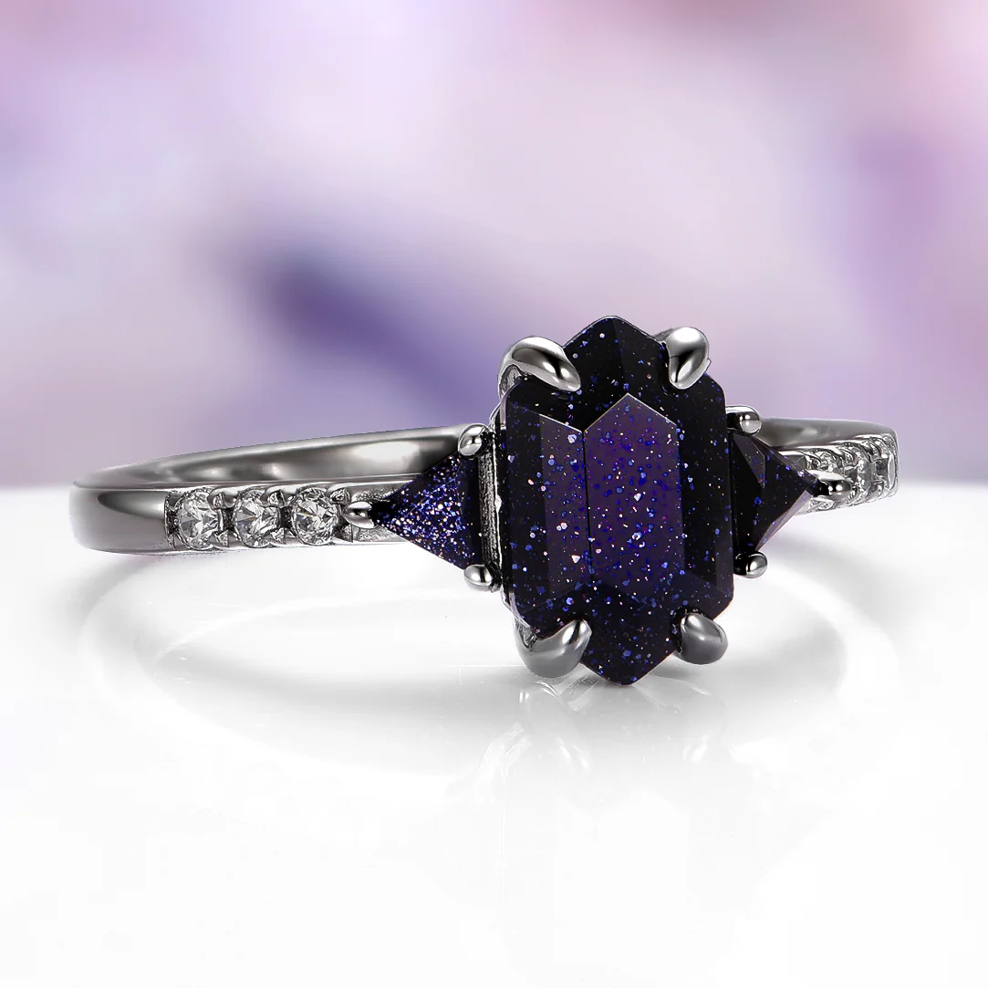Starry Night™ Geometric Couples Ring Set - Image 5