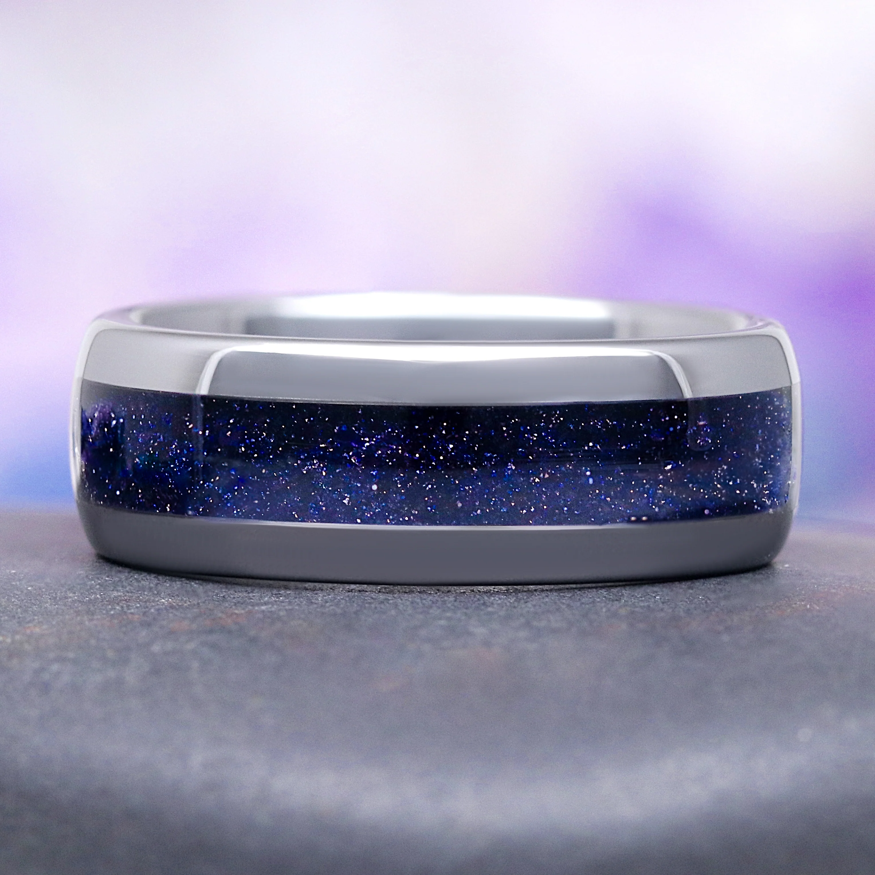 Starry Night Crescent Moon Couples Ring Set - Image 7