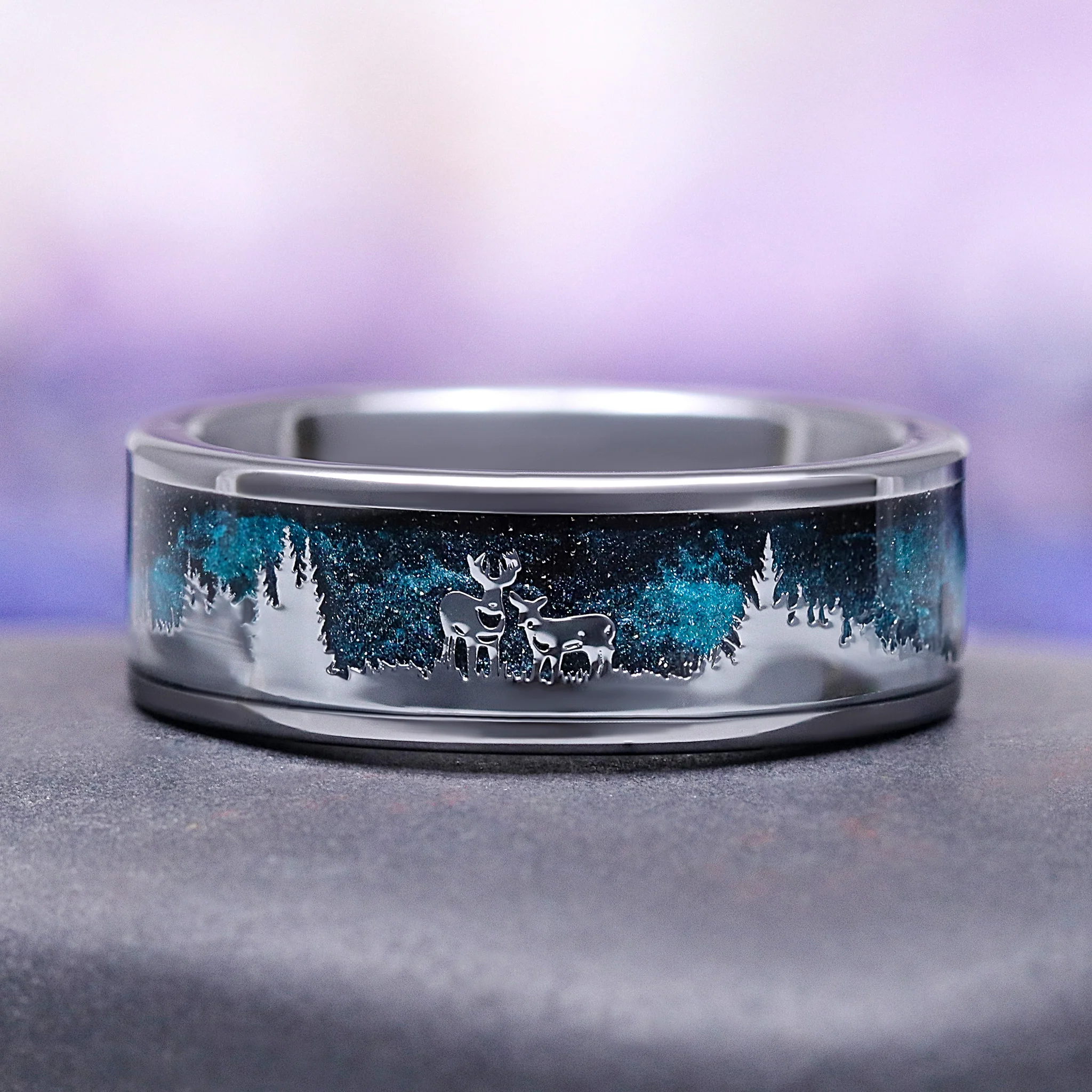 Skye Kite® London Blue Topaz & Emerald Deer Couples Ring Set - Image 3