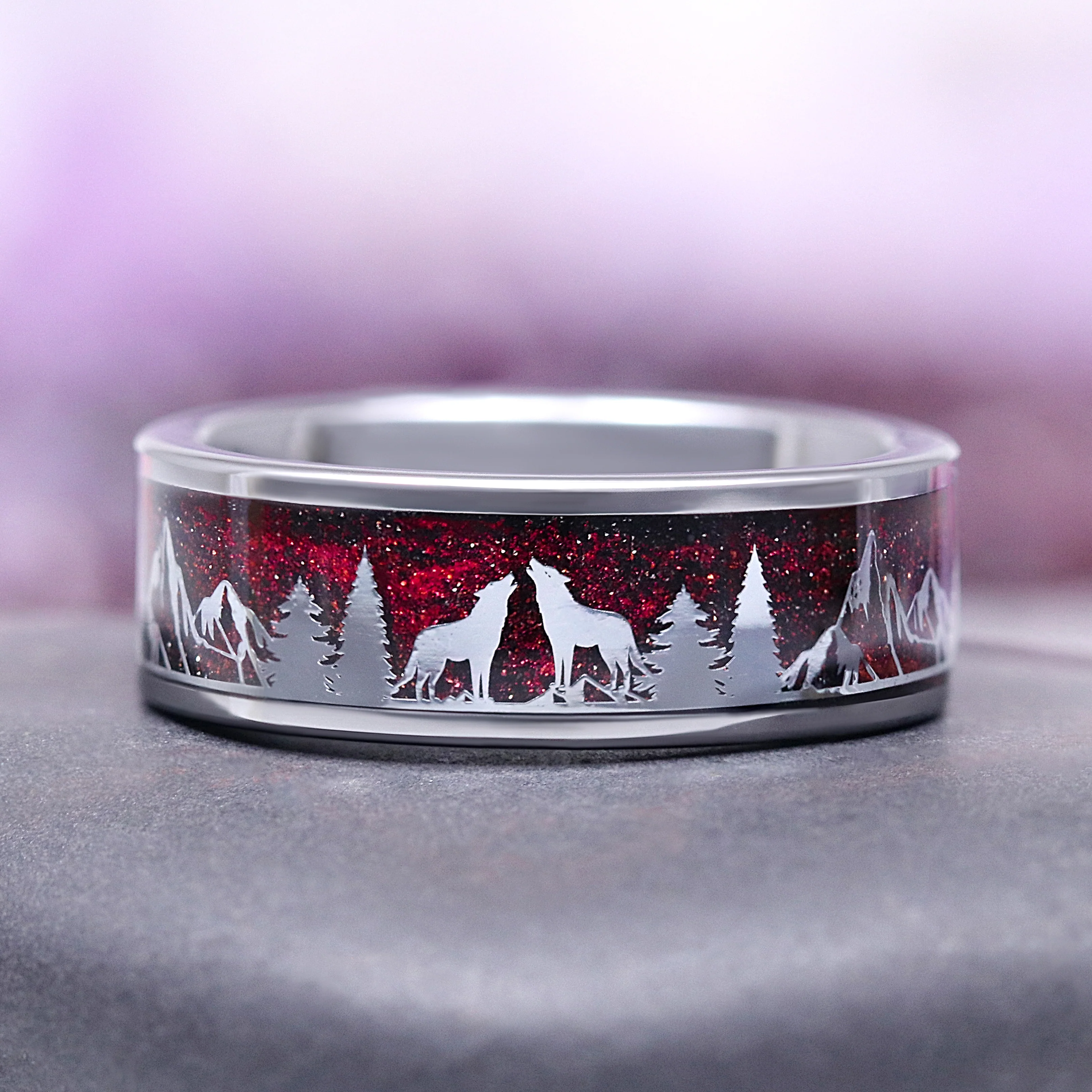 Red Garnet Couples Ring Set (Vampire Inspired) - Image 3