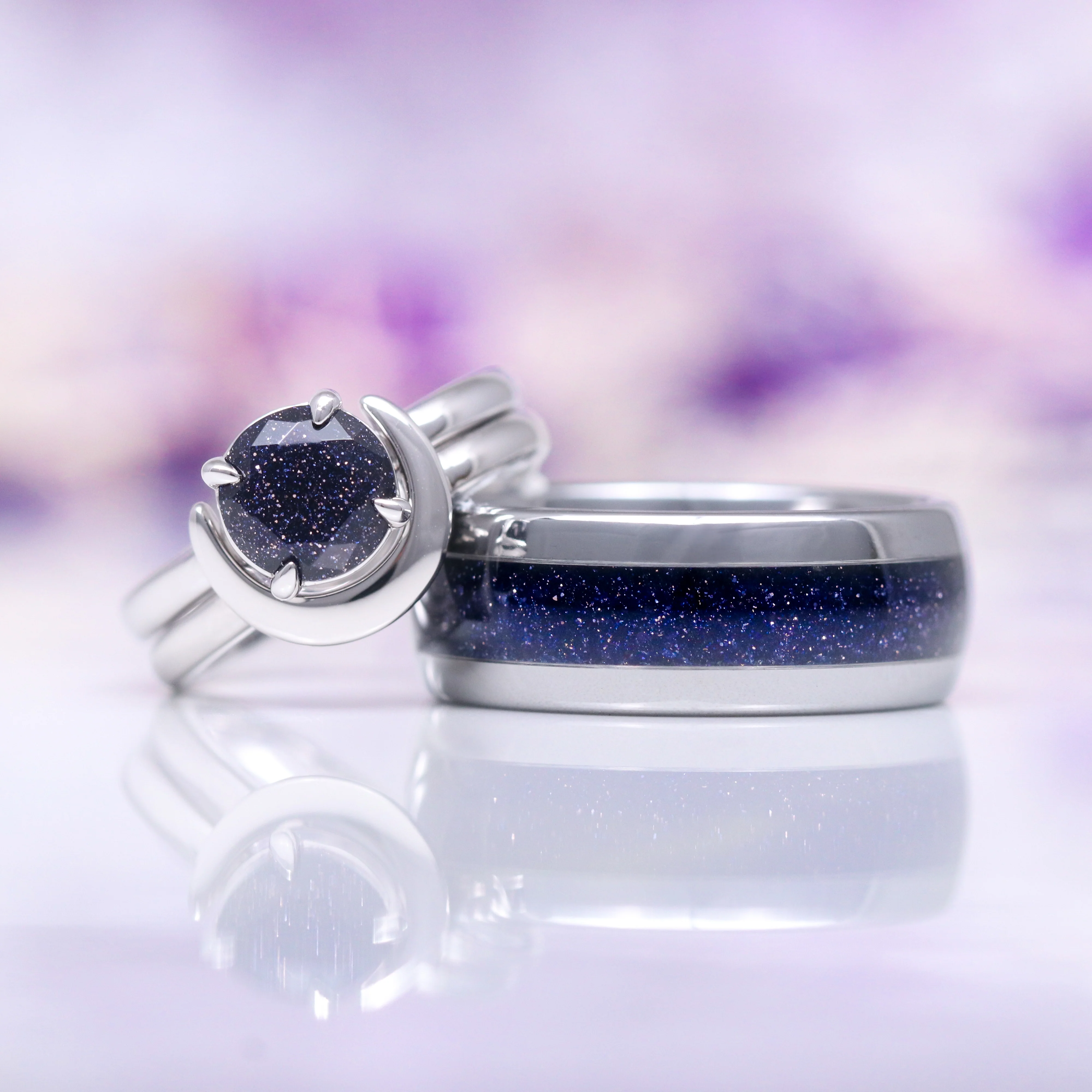 Starry Night™ Wedding Band in Tungsten (8mm) - Image 5