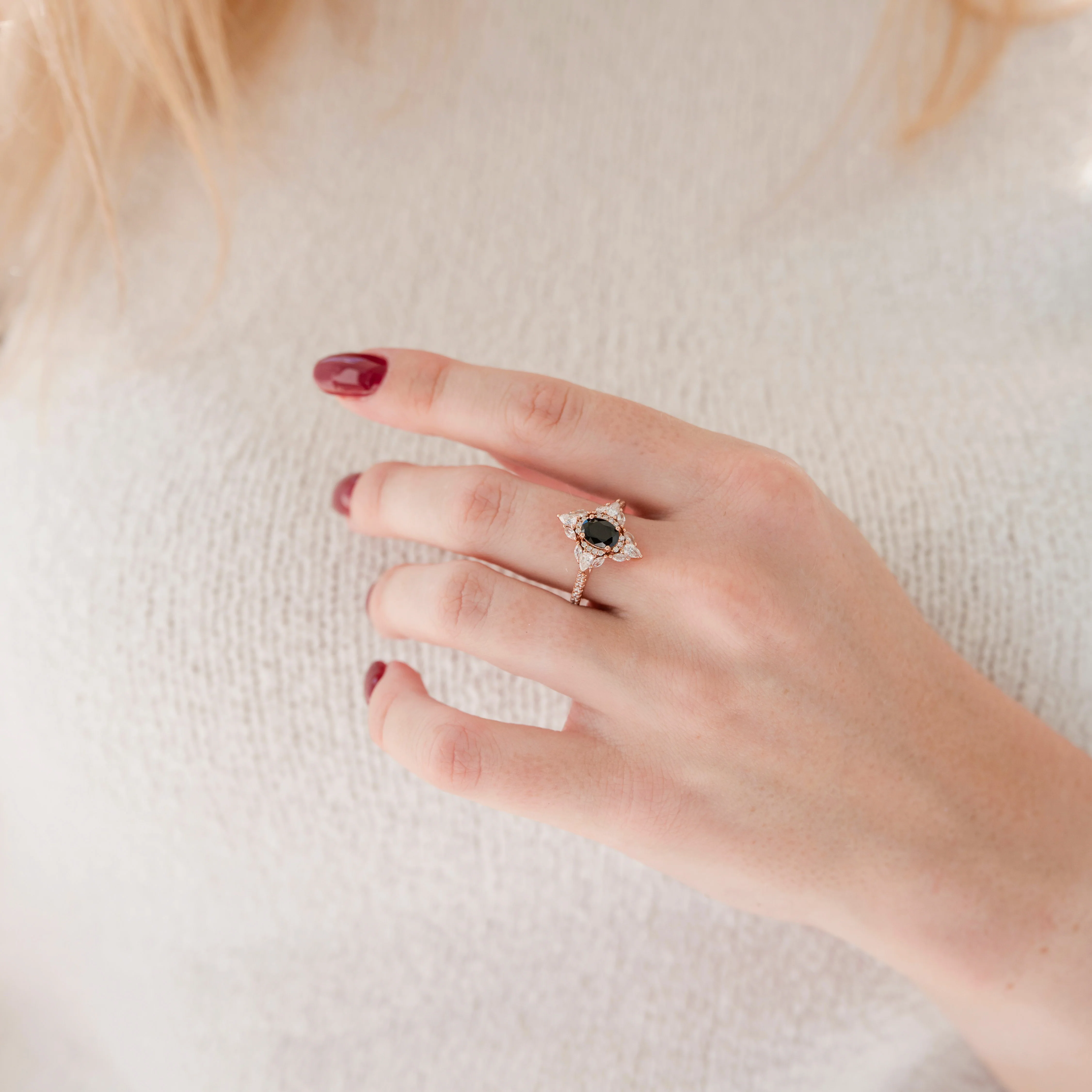 Stella Black Onyx Ring- 14K Rose Gold Vermeil - Image 10