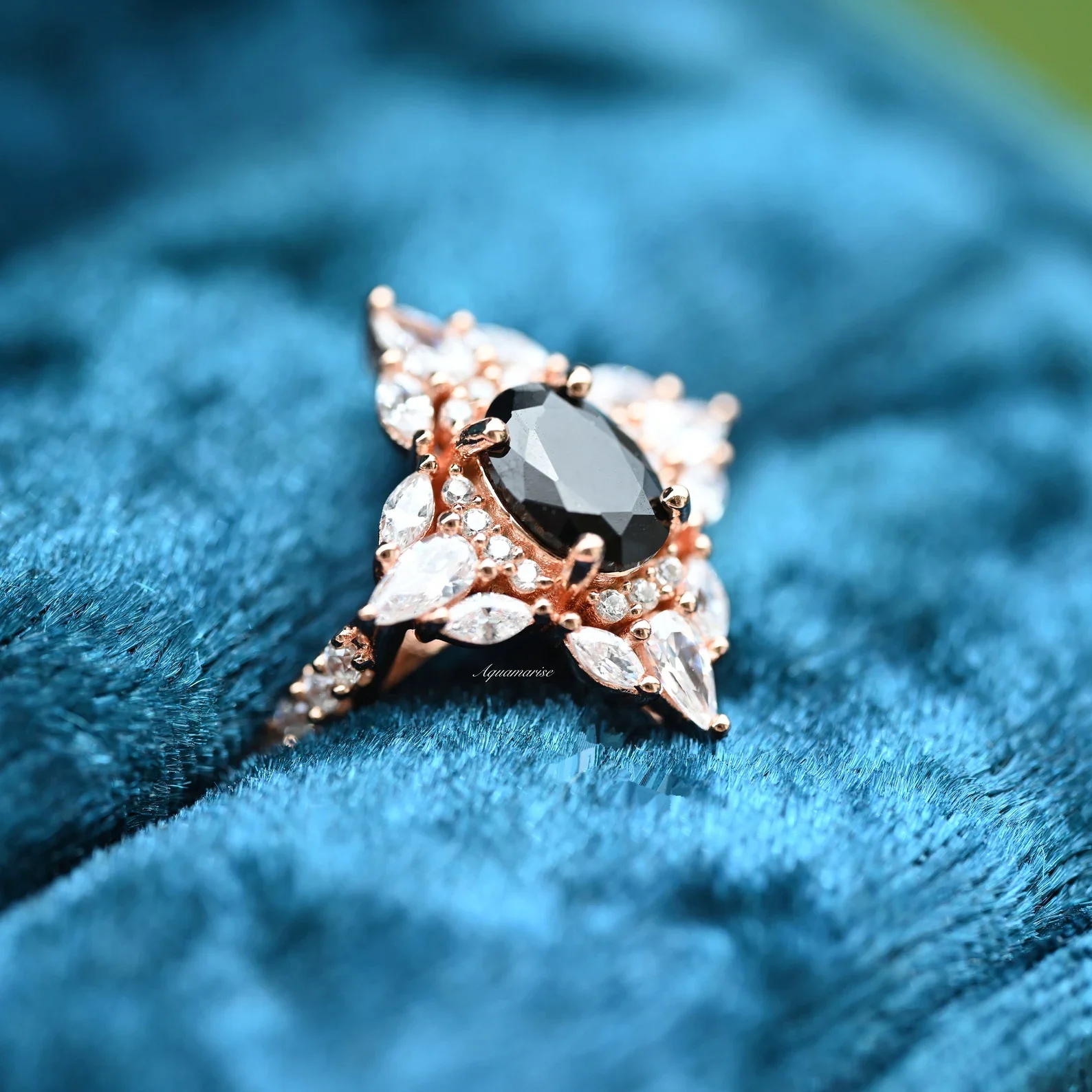 Stella Black Onyx Ring- 14K Rose Gold Vermeil - Image 5