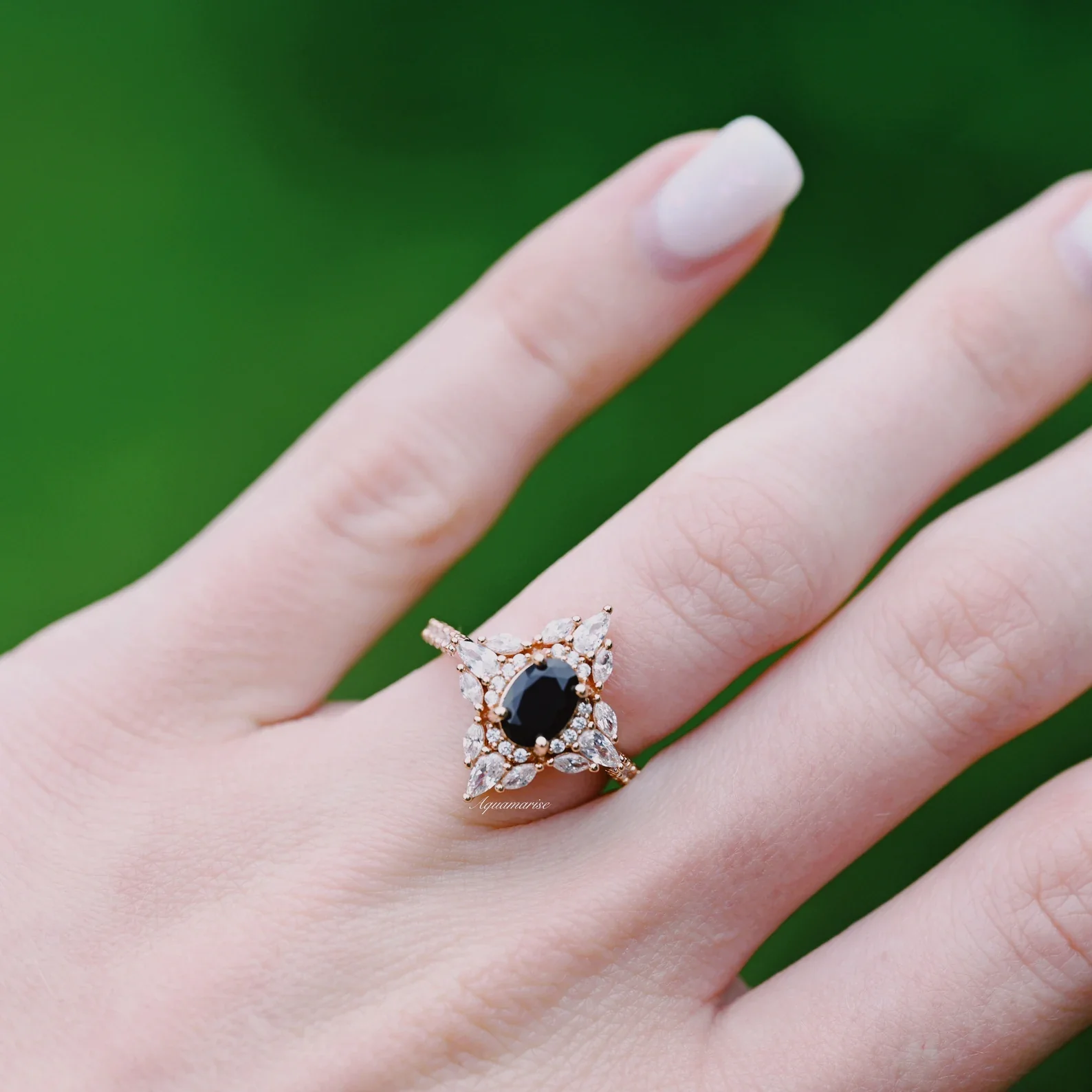Stella Black Onyx Ring- 14K Rose Gold Vermeil - Image 8