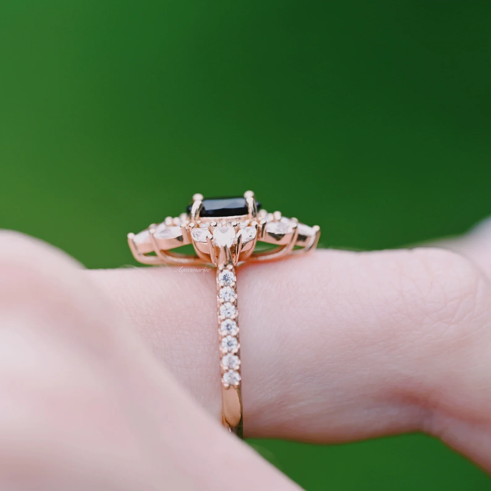 Stella Black Onyx Ring- 14K Rose Gold Vermeil - Image 9