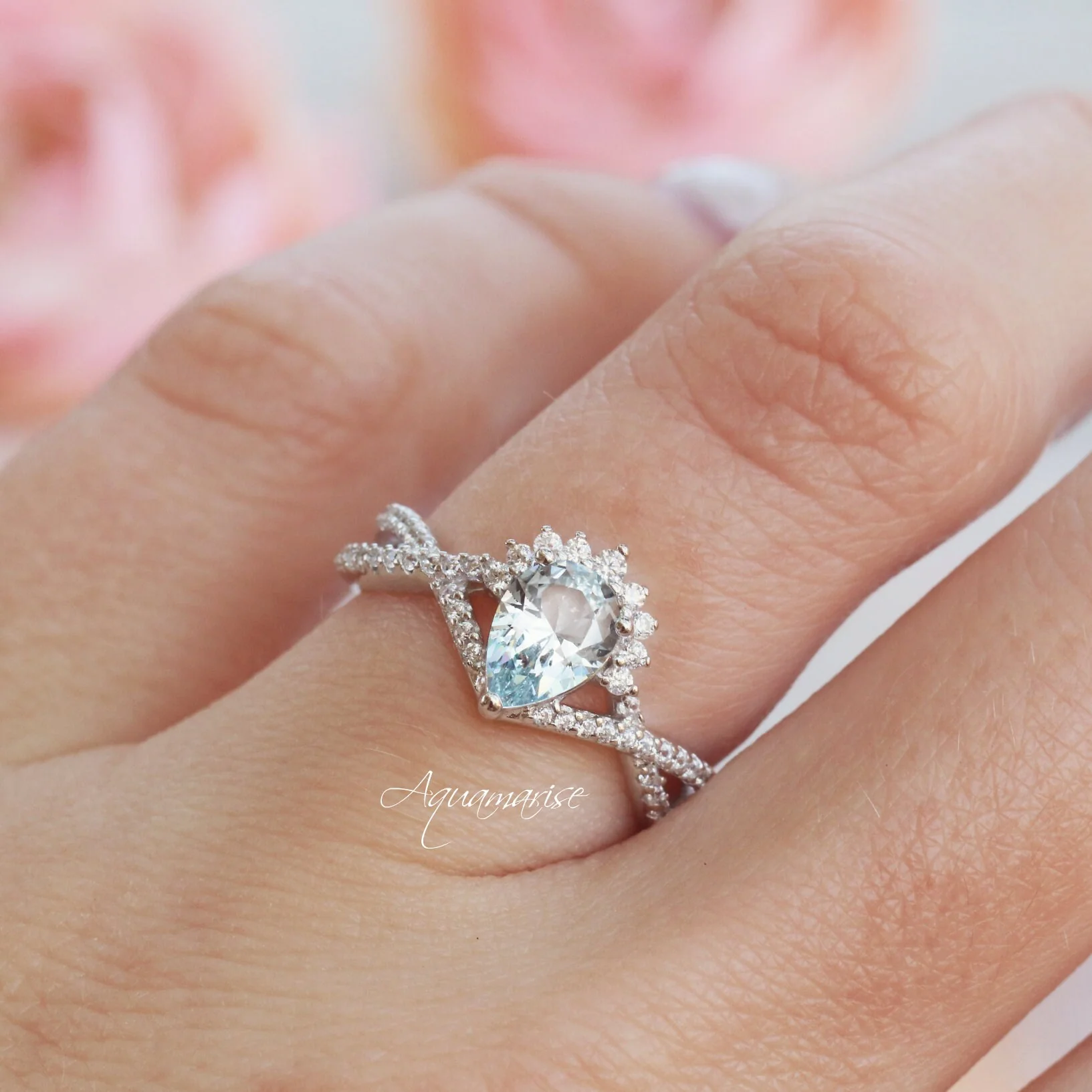 Alice Aquamarine Ring- Sterling Silver - Image 3