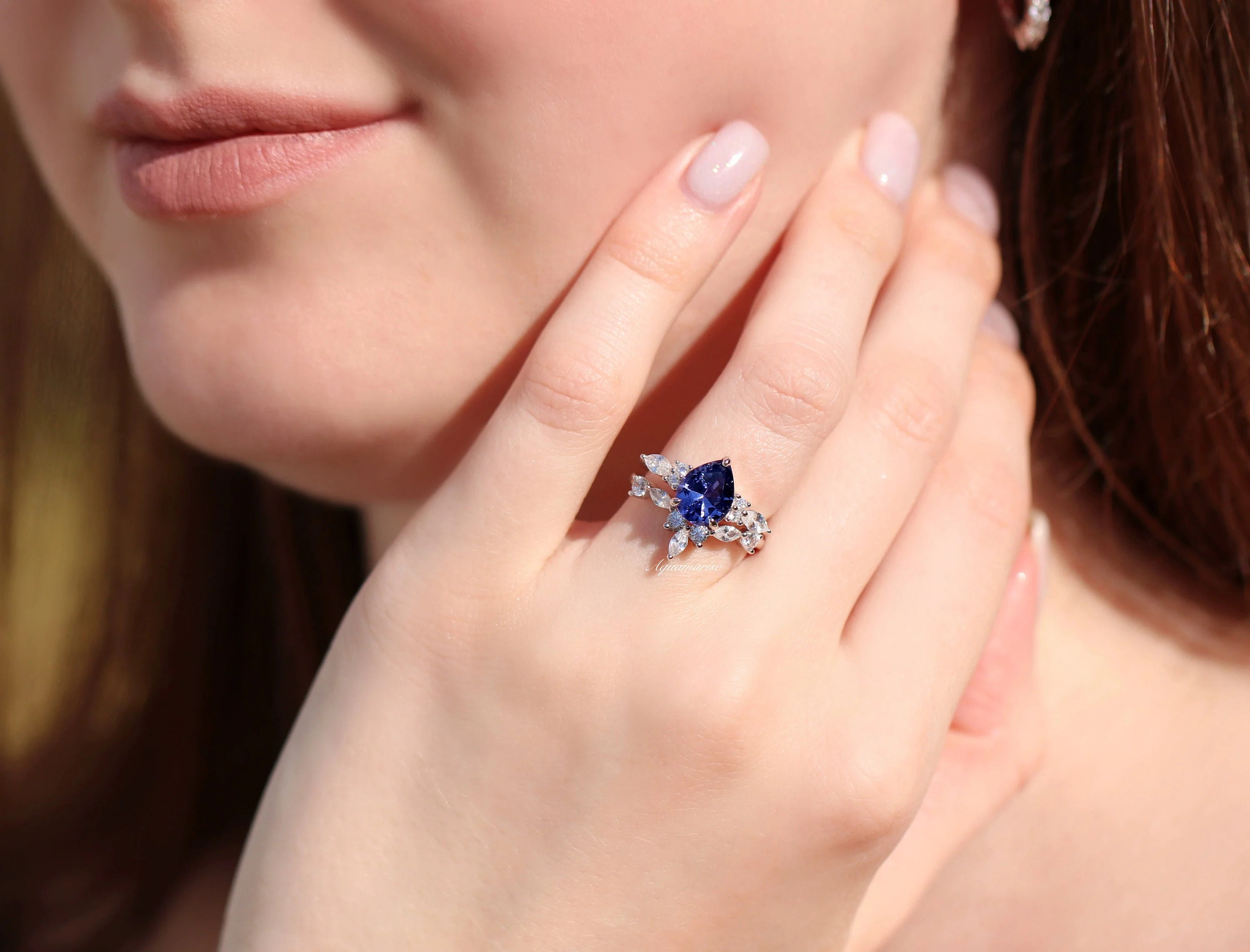 Evelyn Teardrop Tanzanite Ring Set in Sterling Silver - Image 5