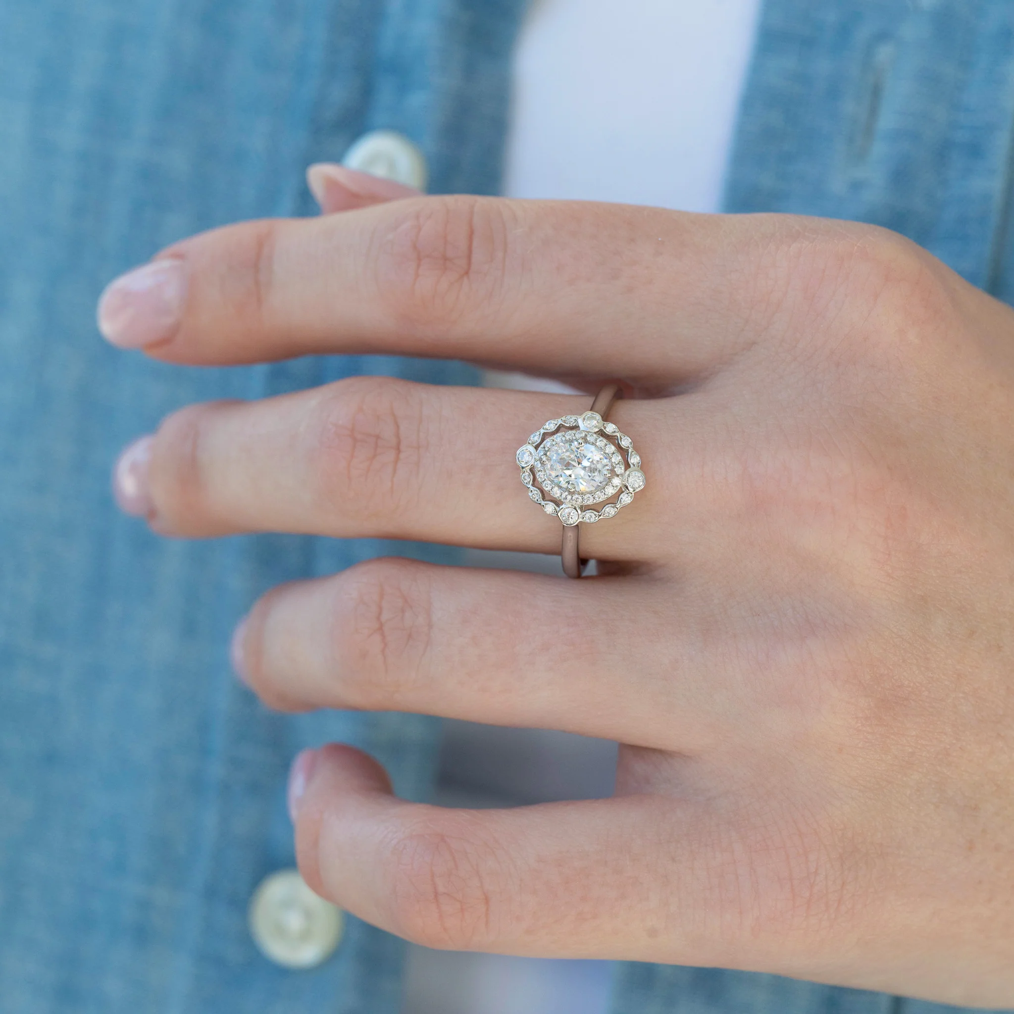 Valentina Lab-Grown Diamond Engagement Ring in 14K White Gold (IGI Certified) - Image 3