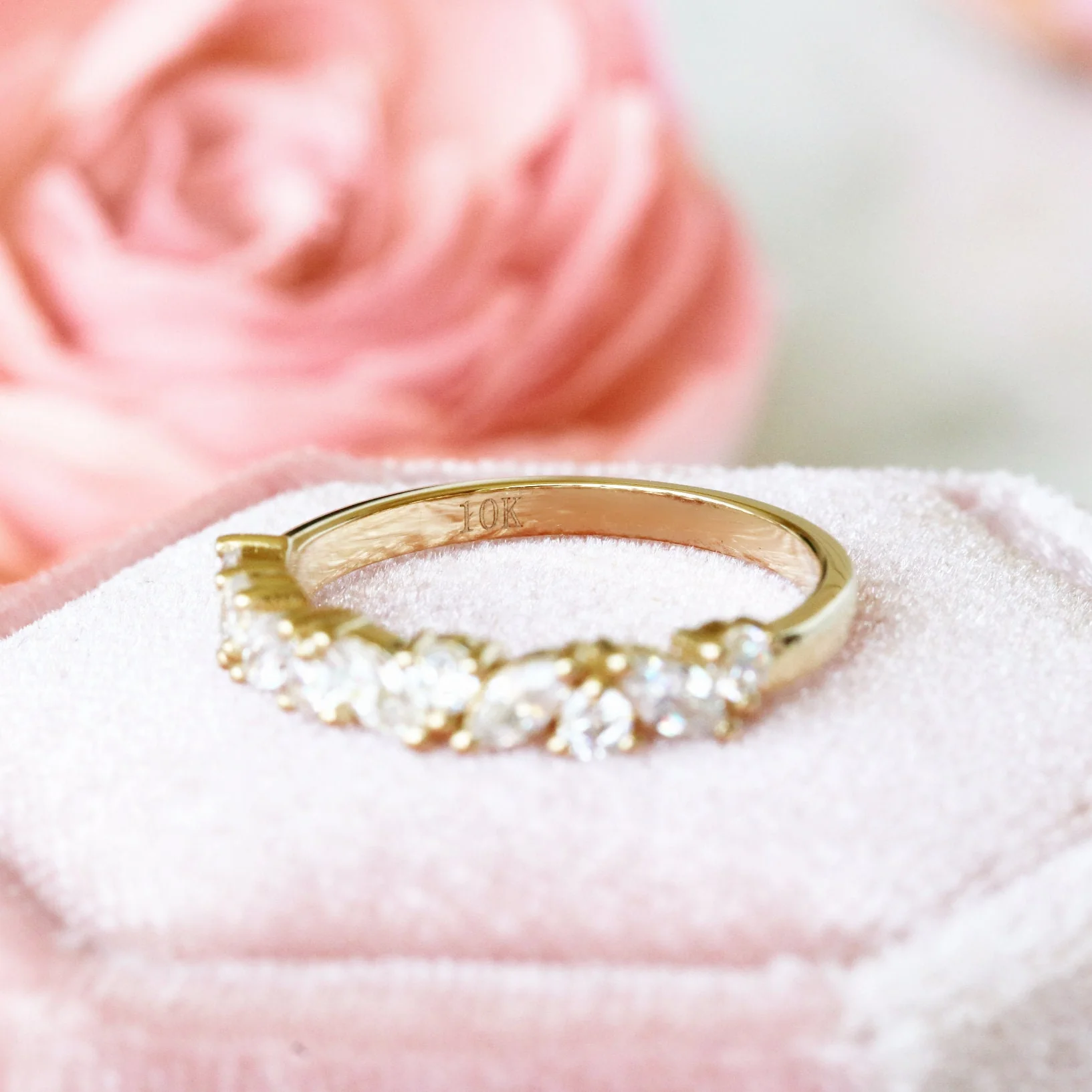 Willow Marquise Diamond Leaf Wedding Band in Solid 14K Yellow Gold - Image 8