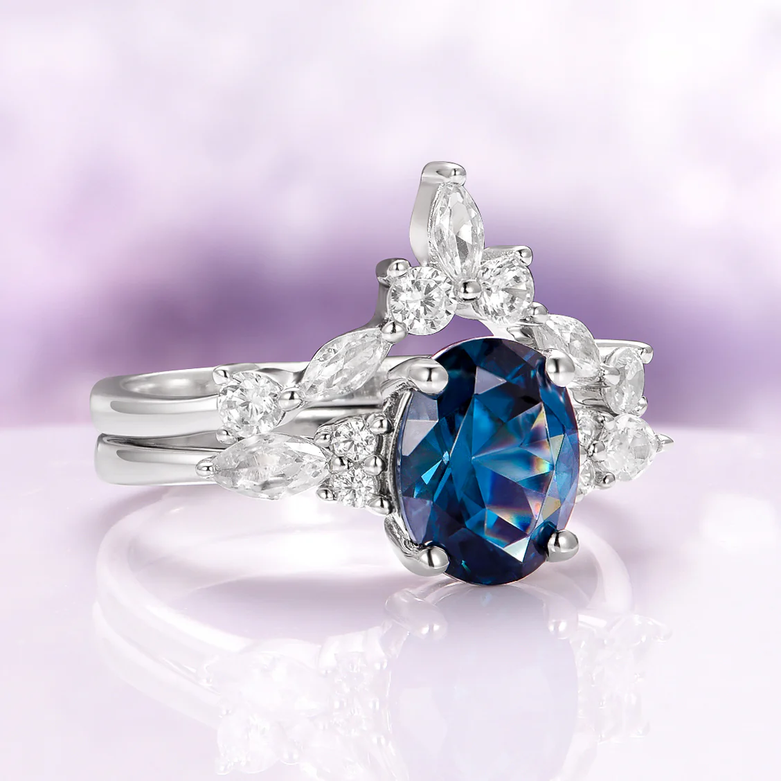 Evelyn Natural London Blue Topaz Ring Set in Sterling Silver - Image 4